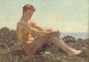 Henry Scott Tuke The Sun-bather painting